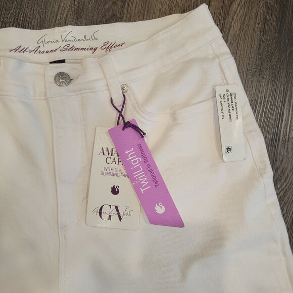 Gloria Vanderbilt All Around Slimming Effect Capri White Jean – Size 8 - NWT - Picture 6 of 12